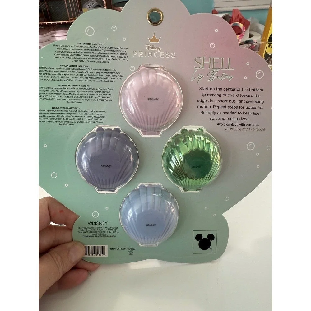 Disney Ariel BaubleBar Earrings &‎ Shell Lip Balm Set Little Mermaid Bundle